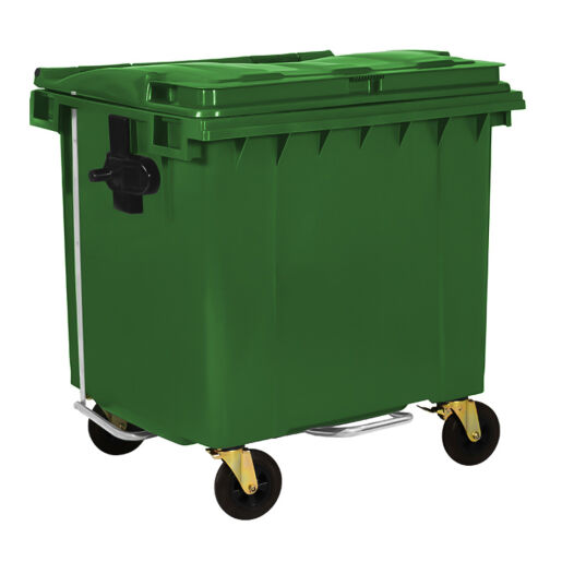 CONTENTOR DE 1100L VERDE COM PEDAL