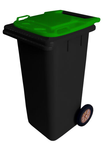CONTENTOR DE 120L PRETO/TAMPA VERDE