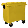 660L YELLOW PLASTIC WASTE CONTAINER