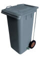 CONTENTOR 120L CINZENTO/TAMPA CINZENTA COM PEDAL