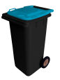 CONTENTOR DE 120L PRETO/TAMPA AZUL
