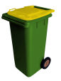 CONTENTOR DE 120L VERDE/TAMPA AMARELA