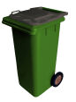 CONTENTOR DE 120L VERDE/TAMPA CINZENTA