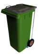 CONTENTOR 120L VERDE/TAMPA CINZENTA COM PEDAL