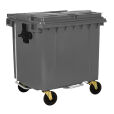 CONTENTOR DE 1100L CINZENTO COM PEDAL