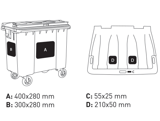 770l WASTE PLASTIC CONTAINER 